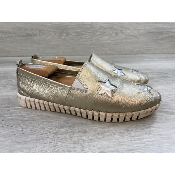 BM Bernie Mev Women's Sneaker Skateboard Slip-On Leather US 10 Gold Casual Shoes - Picture 1 of 10